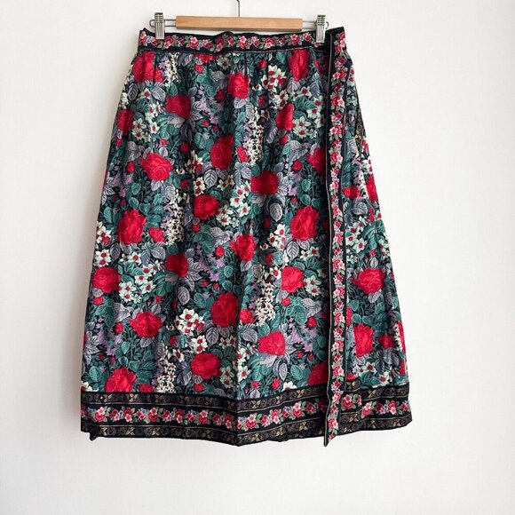 Suttles and Seawinds Reversible Wrap Skirt Floral L - Picture 8 of 10